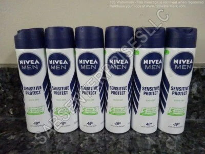 6 Nivea мужчин чувствительный защитить 48 часов антиперспирант дезодорант спрей для тела 150 мл - Изображение 1 из 4