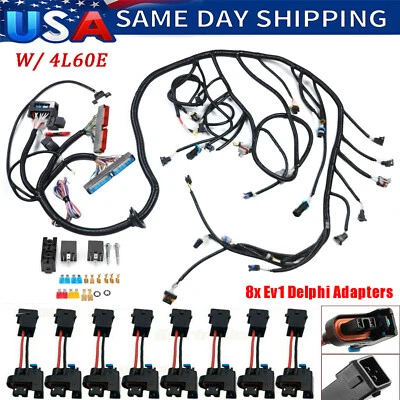 LS SWAPS STANDALONE WIRING HARNESS W/4L60E 98-06 4.8L 5.3L 6.0L GM LS1 ENGINE US - Image 1 of 4