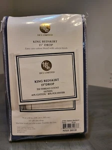HCL King Bedskirt 15" Drop, (60% Cotton blend) 40% POLYESTER, 210 THREAD(A2) - Picture 1 of 3