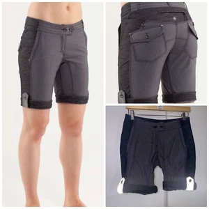 Lululemon Ride On Shorts Roll Tab Bermuda Reflective Shorts Size 4 - Picture 1 of 9