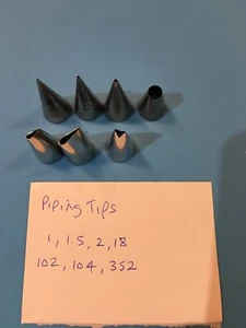 Set of Piping Tips x 7 Sugarcraft Flower tools cutters (used) (36) - Picture 1 of 1