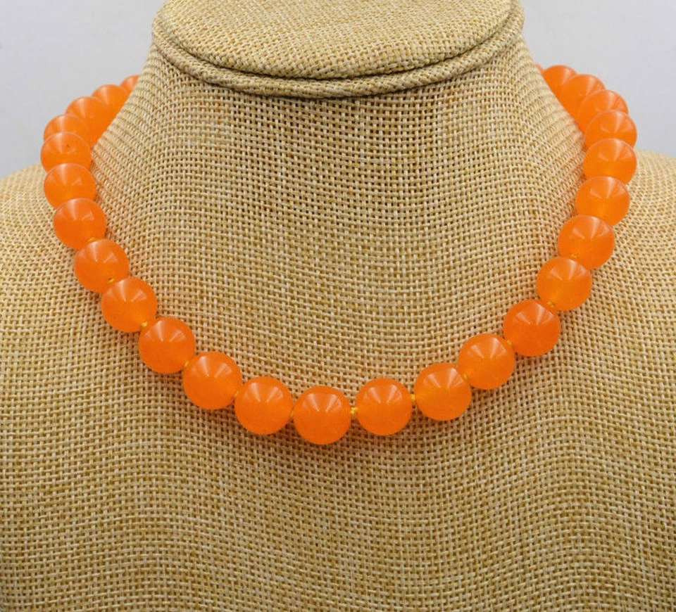 Collar de cuentas redondas de piedras preciosas de jade 8/10/12 mm lapislázuli/aguamarina/rubí/jade 20" Foto 1 de 4