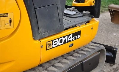 JCB 8014CTS MINI EXCAVADORA JUEGO COMPLETO CALCOMANÍAS PEGATINAS CON ADVERTENCIA DE SEGURIDAD  Foto 1 de 2