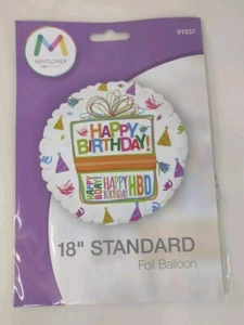 HAPPY BIRTHDAY  18" Standard Foil Balloon Mayflower # 91537 Party Favors Hats - Picture 1 of 6
