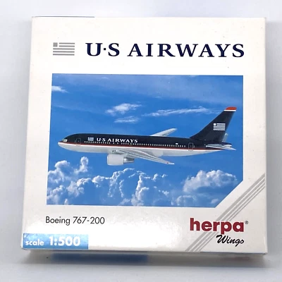 Herpa Wings 504317 U.S. Airways Boeing 767-200 1:500 Scale Diecast Model NEW NOB - Image 1 of 4