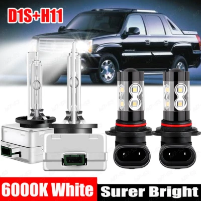 For 2007-2013 Cadillac Escalade EXT LED HID Headlight Bulbs High&Low + Fog Light - Изображение 1 из 4