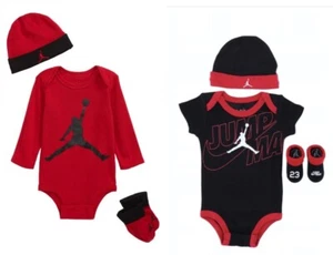 Neu Jumpman Baby Langarm Body, Beanie & Booties Set Größe & Farbe auswählen - Bild 1 von 6