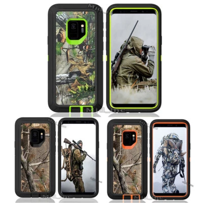 For Samsung Galaxy s9 / s9+ Defender Case With Holster Camo Clip Fits Otter box