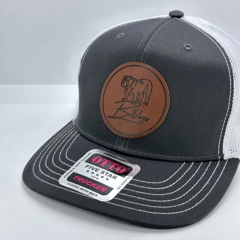 Fancy Georgia Bulldogs Mascot  Leather Patch OTTO 112 Mesh Trucker Hat OSFM New Cover