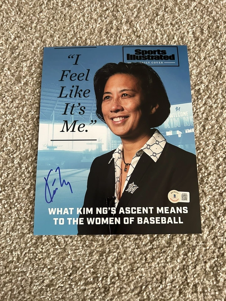 Foto autografiada firmada por Kim NG 8x10 Miami Marlins GM RARA BAS BECKETT B Foto 1 de 1