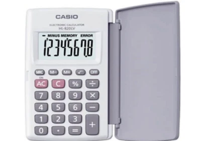 Casio POCKET Calculator HL-820LV-WE Large Display 8-Digit LCD WHITE HL-820 HL820 - Image 1 of 2
