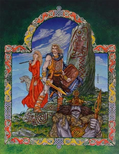 ARTE IRLANDÉS DE FANTASÍA CELTA FINLANDÉS MCCOOL 16x11 por Jim FitzPatrick - Imagen 1 de 1