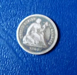 1862 SEDUTO LIBERTY MEZZA MONETA (1A) 90% ARGENTO guerra civile piatto s/h tassa - Foto 1 di 4