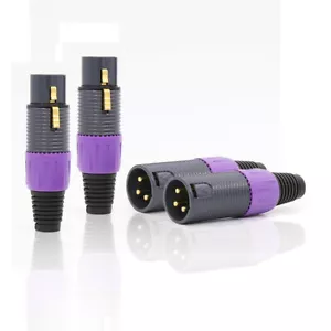 4pcs 24K Gold Plated Conductor Plug XLR Connector for HiFi Audio Balanced Cable - Picture 1 of 6