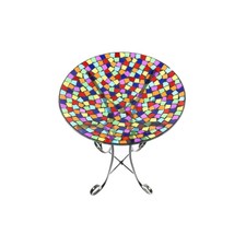 Alpine Corporation Mosaic Birdbath With Metal Stand - Multi Color