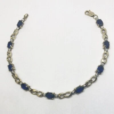 DESLUMBRANTE BRAZALETE DE ZAFIRO DE ORO AMARILLO DE 10k Foto 1 de 4