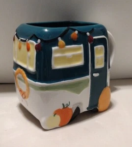 Tag Camper Trailer Coffee Mug Ceramic Cup - Holiday Fall Autumn Retro Square - Picture 1 of 3