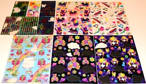VINTAGE LOT LISA FRANK BUBBLE PRISM DREAM WRITERS SCOTTIE FROG STICKER SHEETS ++ - Foto 1 di 20