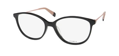 NEW FURLA VFU201 EYEGLASSES BLACK 52-16-140 FULL-RIM OVAL 700Y WOMENS PLASTIC - Image 1 of 4