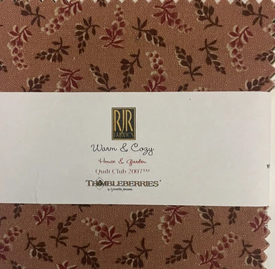 Paquete de dijes de tela de algodón Thimbleberries RJR cálido y acogedor Quilt Club 2007 Foto 1 de 4