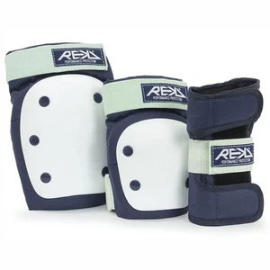 REKD Heavy Duty Triple Set Blue Mint Adults Knee Elbow Pads & Wrist Guards - Bild 1 von 1