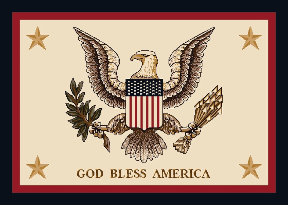 Небольшой ковер 5x8 Milliken God Bless America 02000 опал США - около 5 футов 4 дюйма x 7 футов 8 дюймов - Изображение 1 из 1