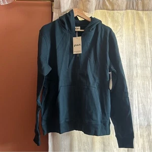 Pact Lounge Hoodie Full Zip Sweatshirt Unisex One For All Teal Blue NWT Size M - Picture 1 of 4