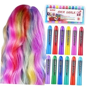 Hair Chalk for Girls Washable, 12-Color Temporary Hair Chalk for Girls Gifts - Picture 1 of 7