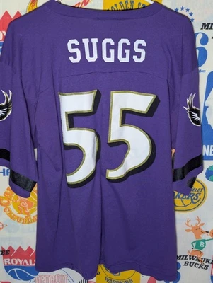 Vintage Baltimore Ravens Jersey Shirt L Suggs Double Sided Logo 7 USA Made - Image 1 of 4