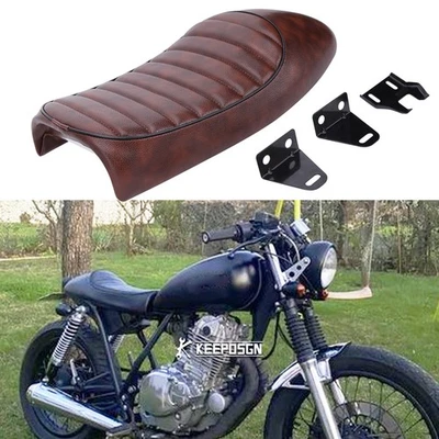 Asiento de conductor Café Racer joroba sillín carreras marrón oscuro para Suzuki GN250 GN 125 400 Foto 1 de 4