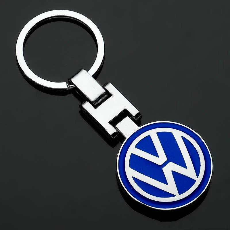PORTA CHIAVI Portachiavi Keychain VOLKSWAGEN VW Golf 4 5 6 7 Stemma Logo Fregio Acciaio Blu