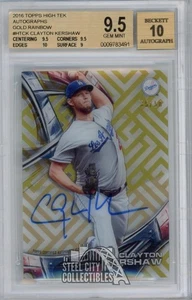 Tarjeta autógrafa Clayton Kershaw 2016 Topps High Tek Gold #HT-CK 35/50 BGS 9,5 gema - Imagen 1 de 2