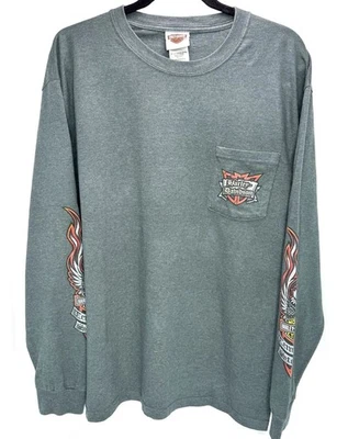 HARLEY DAVIDSON Vintage 2009 Long Sleeves Tee Shirt Size Lage- Preowned - Image 1 of 4