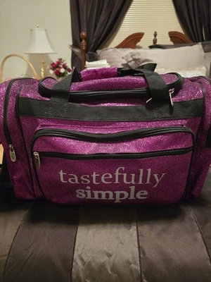 Tastefully Simple Duffle Bag, Used Once,Purple Sparkle  - Image 1 of 4