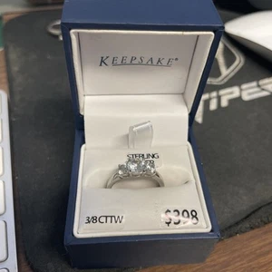 Keepsake Engagement Ring Harmony 3 Stone 3/8 CTTW - Picture 1 of 2