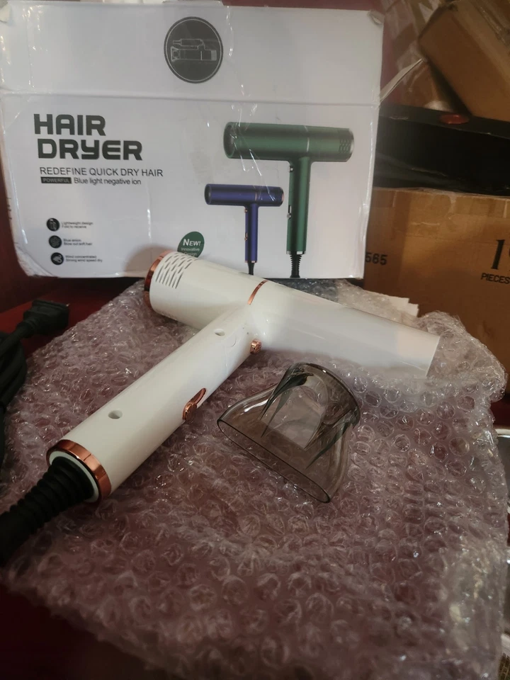 Potente secador de pelo de iones negativos con luz azul Foto 1 de 1