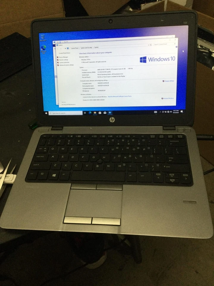 HP EliteBook 725 G3 12.6" AMD PRO A8-7150B R5@1.90GHz 12GB RAM 500GB SATA Win 10 Foto 1 de 1