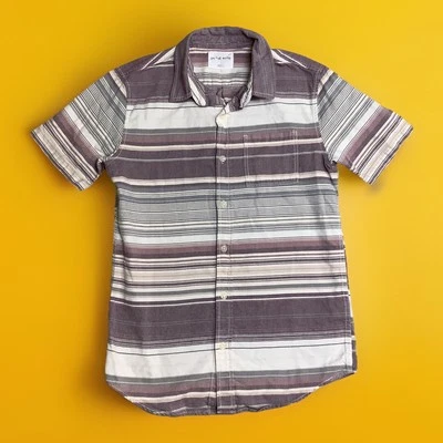 Camisa On The Byas Pequeña Para Hombre Pequeña Lavanda Rayas Abotonada Foto 1 de 4
