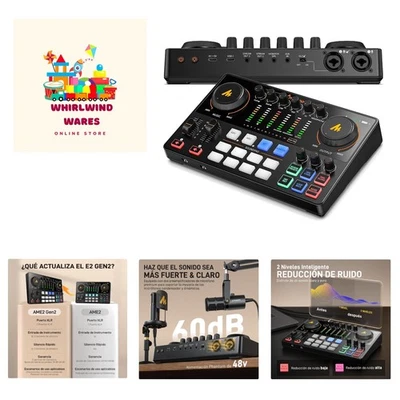 Podcast Equipment Bundle: Audio Interface mixer with Dual XLR Input for Podca... - Image 1 of 4