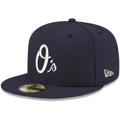Men's New Era Navy Baltimore Orioles White Logo 59FIFTY Fitted Hat - Image 1 of 4