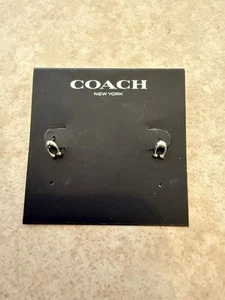 Coach Signature Post Earrings NWT Silver - Picture 1 of 2