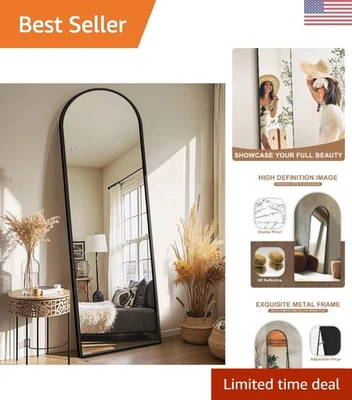 Универсальное арочное зеркало полной длины 56 x 15 дюймов - идеально подходит для спален и прихожих - Изображение 1 из 4