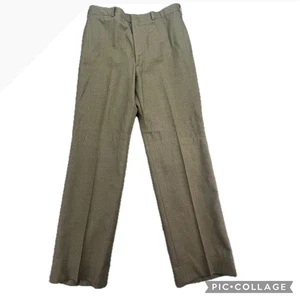 Mens Wool Serge Military Trousers Watauga 35R Green Government Uniform Pants - Picture 1 of 7