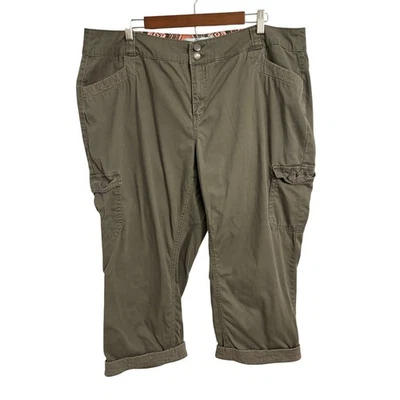 One 5 One Women's 18W Army Green Cargo Capri Pants Summer Spring Travel Vacation - Image 1 of 4