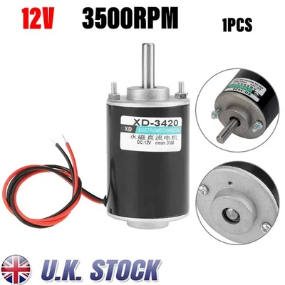 3500RPM DC Permanent Magnet Electric Motor 12V 30W High Speed Generator CW CCW - Image 1 of 4