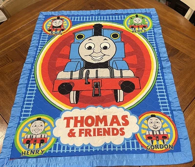 THOMAS THE TRAIN Quilt Blanket Throw w/Satin Trim 42x35” Baby Children’s Kid - Image 1 of 4