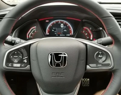 Black Steering Wheel Emblem Logo For 2006+ Honda Civic Accord Racing Badge 50*40 Foto 1 de 4