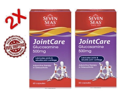 2 Botellas Seven Seas Cuidado Articular Años 60 | Glucosamina 500mg | Flexión y Movilidad Foto 1 de 4