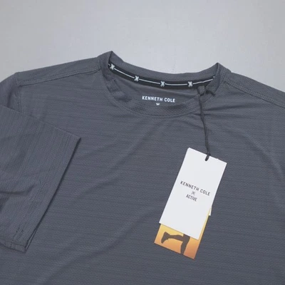 Camisa Kenneth Cole Active Tech SS para hombre malla elástica absorbente suave apagón azul marino Foto 1 de 4