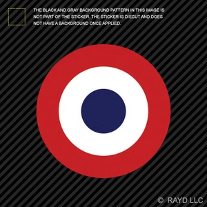 4" French Air Force Roundel Sticker Die Cut Decal CDAOA France FRA FR - Foto 1 di 1